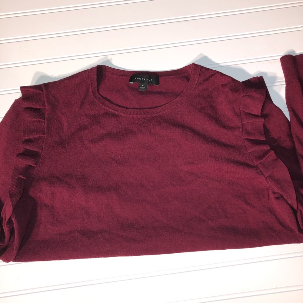 Ann Taylor Burgundy Long Sleeve Size XL